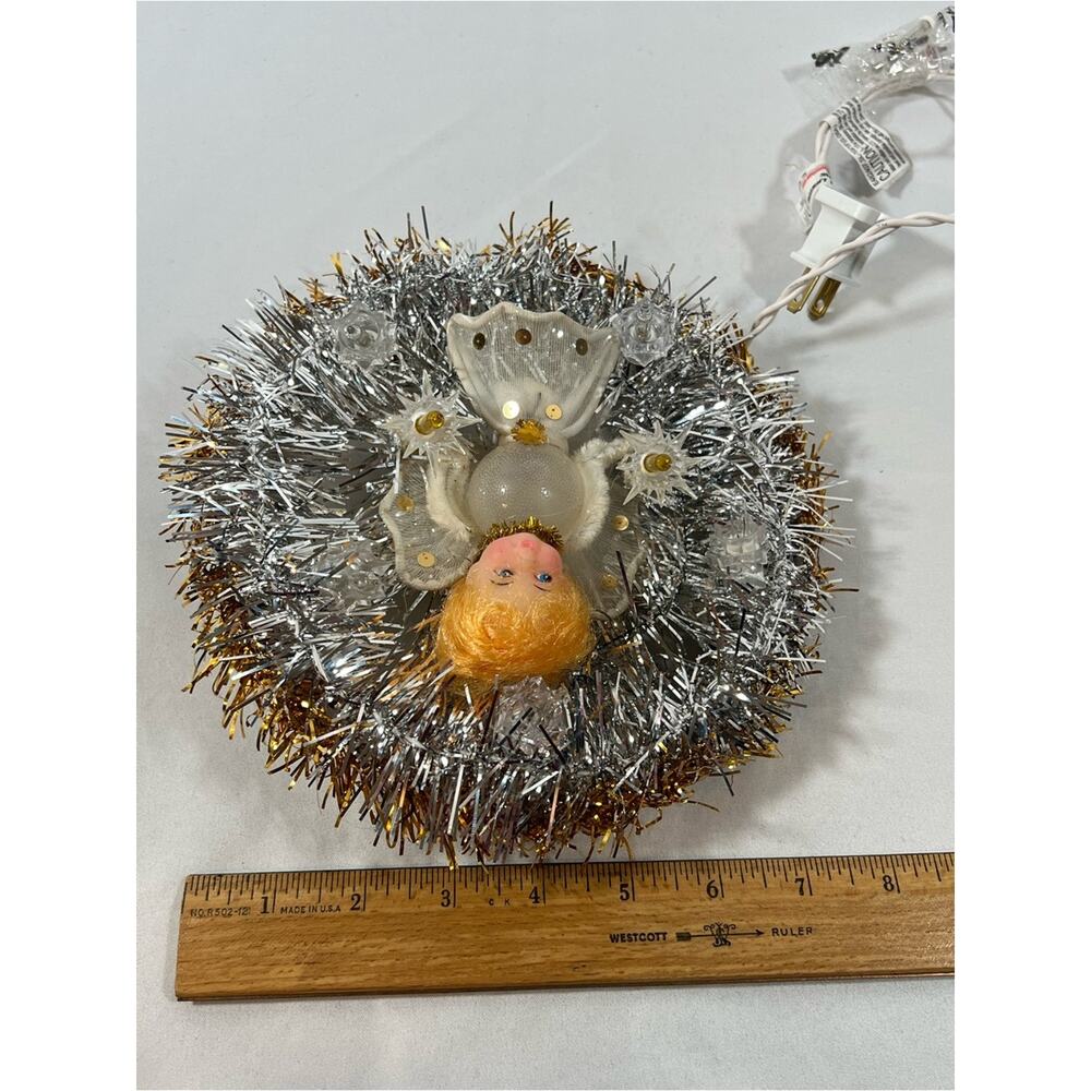 Vintage Mid Cenutry Angel Tree Topper Top or Christmas Decor Lighted Restored - Picture 13 of 13